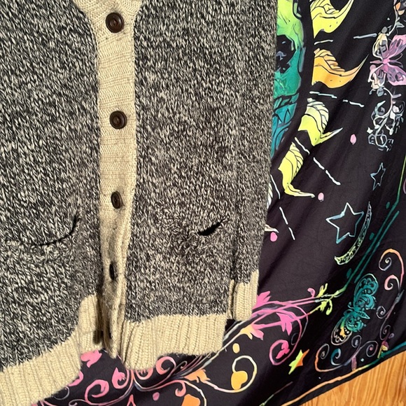 Amnesia Knit Women’s Cardigan Sweater in Grey Size Large - Picture 3 of 6